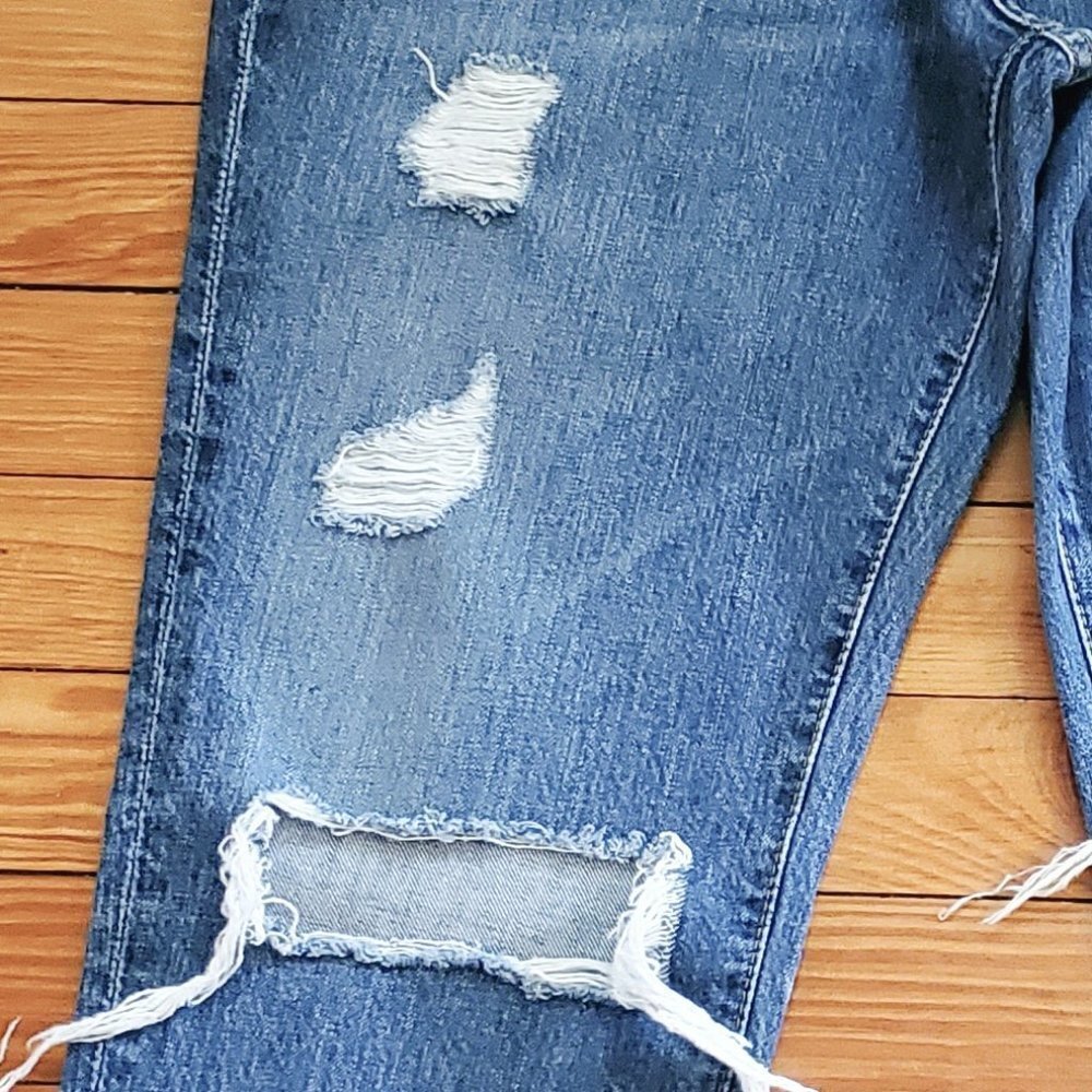 Ag The Beau Slouchy Skinny Distressed Destroyed Ripped Jeans 100% Cotton Sz 29R - Picture 9 of 16